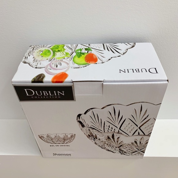 NIB Shannon by Godinger Dublin 8.5" Crystal Serving Bowl - Picture 2 of 5